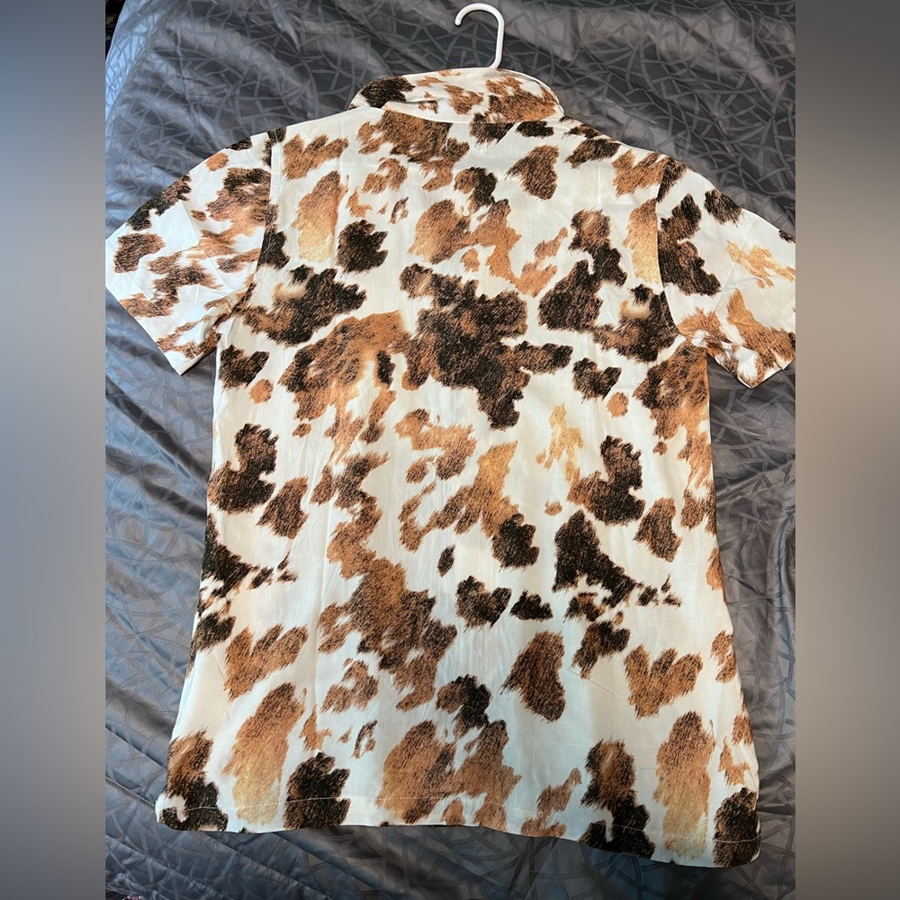 We wore what NWT famous cow print shirt